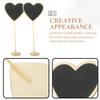 TOBBOMEY 12pcs Heart-Shaped Mini Chalkboard Signs Wooden Message Boards Erasable Desktop Chalkboards for Restaurant Menu Board Party Decorations view 3