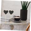 TOBBOMEY 12pcs Heart-Shaped Mini Chalkboard Signs Wooden Message Boards Erasable Desktop Chalkboards for Restaurant Menu Board Party Decorations view 4