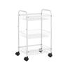 TEDILUVI 3 Tier Kitchen Trolley on Wheels with Handle for Bathroom Cabinet White Black view 1