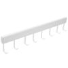ULTECHNOVO No-Drill Heavy Duty Kitchen Wall Hooks Rack with 8 White Hooks for Hanging Utensils, Pots, Pans, and Towels Space-Saving Storage Solution for Kitchen and Bathroom view 1