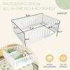 Bellemave Montessori Full Floor Bed with Playful Door & 23.6" H Guardrails, Solid Wood Montessori Floor Bed Frame, Low Profile & Rounded Corner Safe Design, No Slats, No Box Sring Needed, White view 2