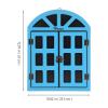 FOMIYES Wooden Wall-Mounted Blackboard Small Blue Retro Window Chalkboard Memo Board for Home Dcor and Message Notes view 2