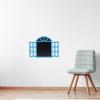 FOMIYES Wooden Wall-Mounted Blackboard Small Blue Retro Window Chalkboard Memo Board for Home Dcor and Message Notes view 3