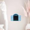 FOMIYES Wooden Wall-Mounted Blackboard Small Blue Retro Window Chalkboard Memo Board for Home Dcor and Message Notes view 4
