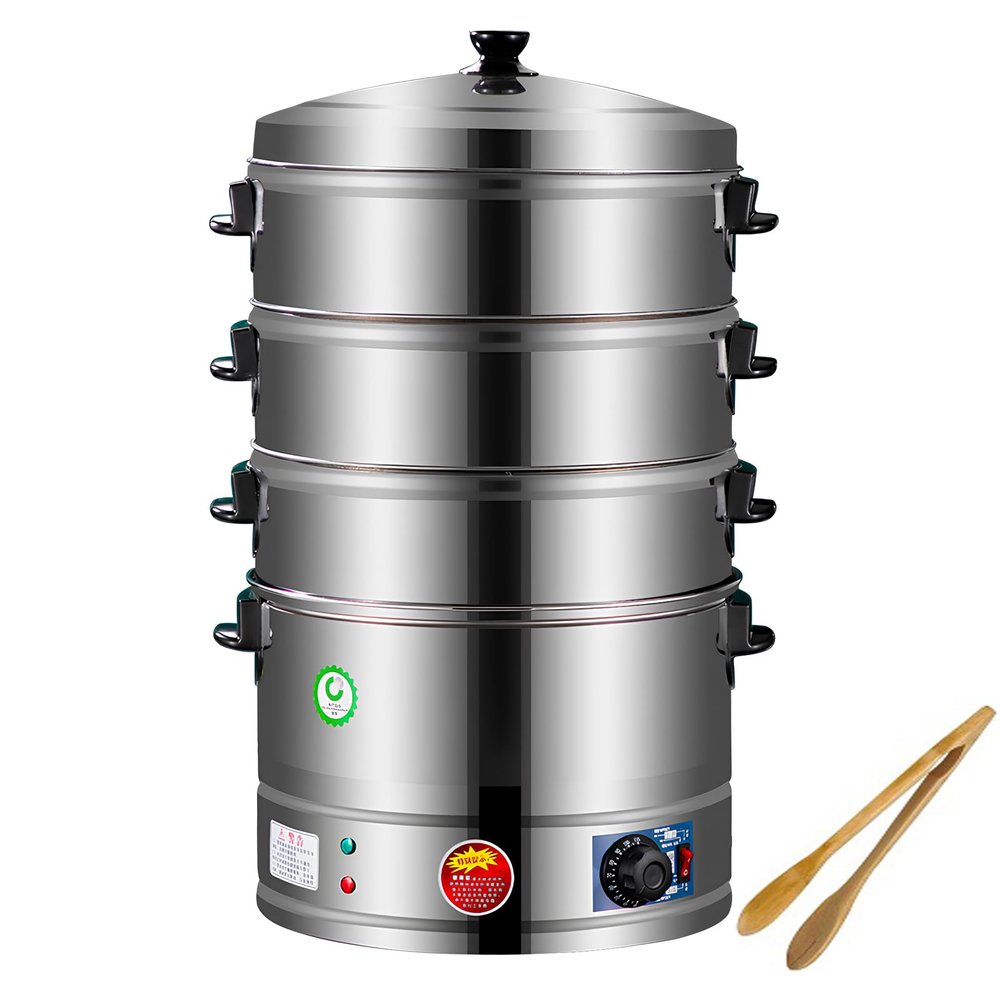 MDYHY Food Steamer for Cooking Electric Food Steamers 3-Tier Stainless Steel Steamer Thermostatically Controlled Automatic Heating Perfect for Breakfast