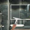 SUPVOX Glass Squeegee with Curved Handle for Shower Doors and Bathroom Mirrors, Flexible Soft Rubber Blade, Gray-White, Window Wiper for Wet Rooms and Tile Walls Cleaning view 4