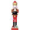 Ciieeo Wooden Nutcracker Figure with Small Blackboard, 38cm Xmas Decor view 1