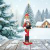 Ciieeo Wooden Nutcracker Figure with Small Blackboard, 38cm Xmas Decor view 3