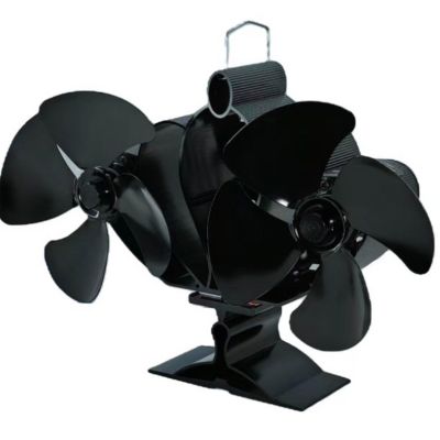 Vmohuyktx Power Efficient Stove Fan with Double 4 Drill Propellers High Warm Conductivity Aluminum Construction Wide Temperature Extent Heat Powered Stove Fan Denial Electricity