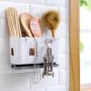 ASWRTYJO Wall Mounted Cutlery Drainer Rack with Drip Tray Utensils Organizer Spoon Fork Chopsticks Holder Caddy Kitchen Gadget Storage(Gray) view 2