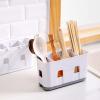ASWRTYJO Wall Mounted Cutlery Drainer Rack with Drip Tray Utensils Organizer Spoon Fork Chopsticks Holder Caddy Kitchen Gadget Storage(Gray) view 3