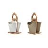 ASWRTYJO Wood Ceramic Chopstick Holder with Rackkitchen Storage Supplies Table Decoration(D) view 3