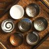 XUNTING Camping Plates Chinese Seasoning Dish Creative Ceramic Soy Sauce Dip Vinegar Plate Round Small Kitchen Supplies Tableware Dessert Tray Decorative Plate(B) view 3