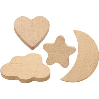BESPORTBLE 4pcs Wooden Drawer Handles Cartoon Shape Moon Heart Pulls Cabinet Knobs Single Hole Furniture Dresser Pulls for Nursery and s Room