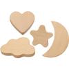 BESPORTBLE 4pcs Wooden Drawer Handles Cartoon Shape Moon Heart Pulls Cabinet Knobs Single Hole Furniture Dresser Pulls for Nursery and s Room view 1