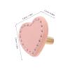 ABOOFAN Heart Shaped Brass Leather Drawer Handles for  Wardrobe and Cabinet, Thickened Pink Leather Pulls 2pcs, Single Hole Furniture Hardware for s Room view 2