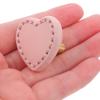 ABOOFAN Heart Shaped Brass Leather Drawer Handles for  Wardrobe and Cabinet, Thickened Pink Leather Pulls 2pcs, Single Hole Furniture Hardware for s Room view 3