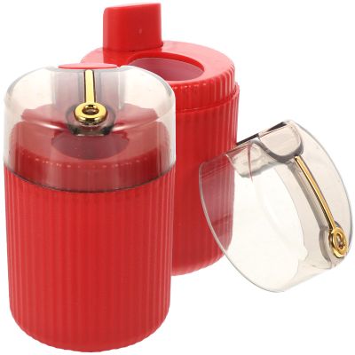 Uonlytech 2pcs Press-type Toothpick Dispenser Automatic Toothpick Holder Small Household Container Red for Kitchen Tabletop Use