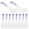 Alipis 10pcs Blue and White Plastic Soup Spoons Creative Food-grade Table Spoons for Home and Restaurant Dining view 1