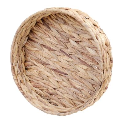 DIYEAH Woven Fruit Basket Small round Snack Storage Basket with Drainage Natural Gourd Grass Desktop Organizer for Kitchen and Picnic