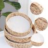 DIYEAH Woven Fruit Basket Small round Snack Storage Basket with Drainage Natural Gourd Grass Desktop Organizer for Kitchen and Picnic view 3