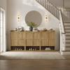SICOTAS Shoe Cabinet Storage for Entryway - 72-Pair Shoe Cabinets with Doors and Adjustable Shelves, Modern Large 7-Tier Shoes Storage Cabinet for Mudroom Closet Hallway Living Room, Brown Oak, 3PCS view 2