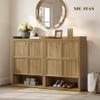 SICOTAS Shoe Cabinet Storage for Entryway - 72-Pair Shoe Cabinets with Doors and Adjustable Shelves, Modern Large 7-Tier Shoes Storage Cabinet for Mudroom Closet Hallway Living Room, Brown Oak, 3PCS view 3