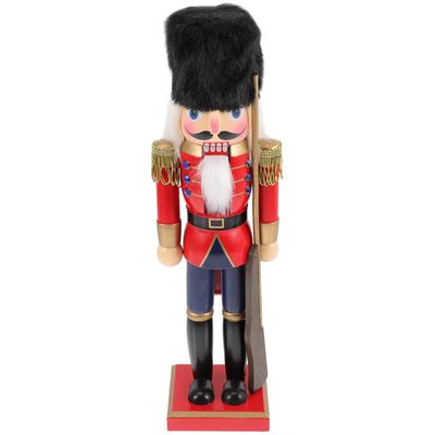 Ipetboom Christmas Wooden Nutcracker Tabletop Decor Red Classic Christmas Nutcracker Adornment Holiday Home Decoration for Festive Party and Seasonal Display