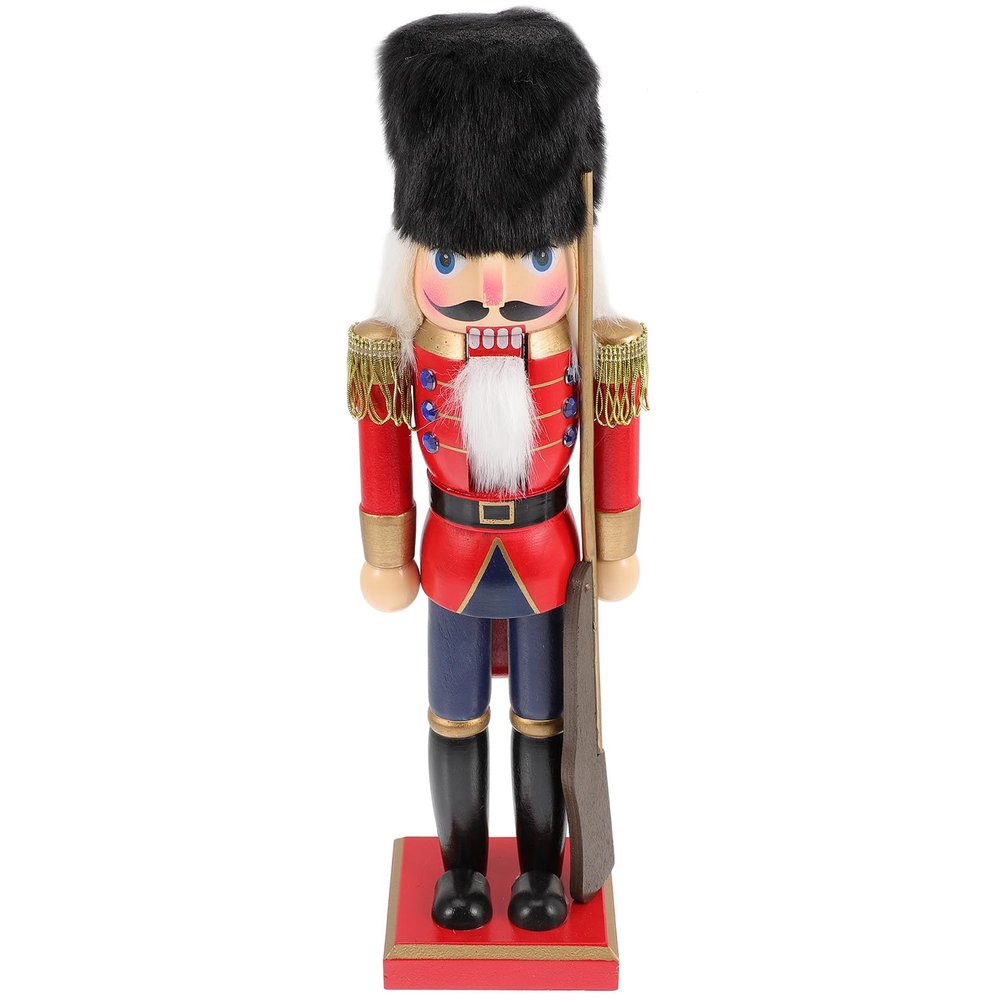 Ipetboom Christmas Wooden Nutcracker Tabletop Decor Red Classic Christmas Nutcracker Adornment Holiday Home Decoration for Festive Party and Seasonal Display