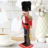 Ipetboom Christmas Wooden Nutcracker Tabletop Decor Red Classic Christmas Nutcracker Adornment Holiday Home Decoration for Festive Party and Seasonal Display view 4