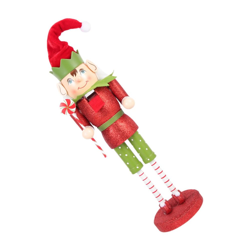 BEBEMOKO Christmas Nutcracker Doll Wooden Nutcracker Figure 25cm Tall Desktop Ornament 6.5cm Base Diameter Traditional Holiday Walnut Soldier Decor for Christmas Table and Shelf Display