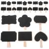 Unomor 30pcs Mini Wood Bill Clips with Writable Blackboard Memo Clips Assorted Shapes Chalkboard Signs for Home Kitchen Message Notes and Labeling view 1