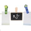 Unomor 30pcs Mini Wood Bill Clips with Writable Blackboard Memo Clips Assorted Shapes Chalkboard Signs for Home Kitchen Message Notes and Labeling view 3