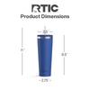 RTIC 28oz Everyday Tumbler, Insulated, Ceramic Lined, Cobalt view 4