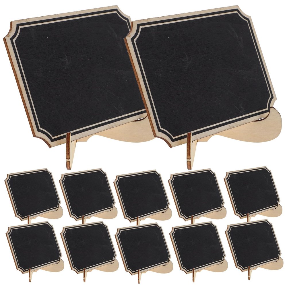 MUELODSIC 20pcs Miniature Table Chalkboard Sign with Rounded Corners Wooden Desktop Message Board for Coffee Bar Decor and Restaurant Menu Display
