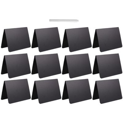 BESPORTBLE Double-Sided Mini Chalkboard Erasable Writing Memo Board 12080mm Matte Black Desktop Message Sign for Shop Table Display 12pcs with Chalk Marker