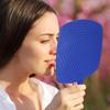 SEWACC 3 Pcs Portable Handheld Vanity Mirrors with Handles for Women, Blue Compact Travel Makeup Mirrors for Home, Salon, view 4
