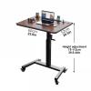 Adjustable Standing Desk with Power Outlets, Manual Height Control, Mobile Rolling Design for Home and Office Workspaces view 2