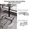 Adjustable Standing Desk with Power Outlets, Manual Height Control, Mobile Rolling Design for Home and Office Workspaces view 4