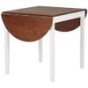 55" Solid Wood Kitchen Table, Drop Leaf Tables for Small Spaces, Folding Dining Table, Brown view 1