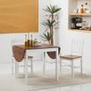 55" Solid Wood Kitchen Table, Drop Leaf Tables for Small Spaces, Folding Dining Table, Brown view 2