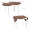 55" Solid Wood Kitchen Table, Drop Leaf Tables for Small Spaces, Folding Dining Table, Brown view 3