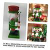 DIYEAH Wooden Nutcracker Figurine Christmas Decoration with Glitter Small Desktop Nutcracker Soldier Ornament Holiday Xmas Supplies for Home Table Display view 3