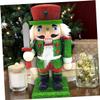 DIYEAH Wooden Nutcracker Figurine Christmas Decoration with Glitter Small Desktop Nutcracker Soldier Ornament Holiday Xmas Supplies for Home Table Display view 4
