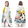 NZOOHY Milk Cow Sleeping Personalized Hooded Towel Absorbent Wrap Soft Pool Beach Bath Towels Hood Poncho for 5-12 Years Kids Boys Girls view 3