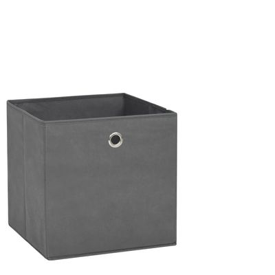YUTAASU Gray Non-woven Fabric Collapsible Storage Box Set of 10, 11x11x11 Inch Cube Organizer with Metal Handles for Home Closet Bedroom, Space Saving Foldable Design, Durable Fabric