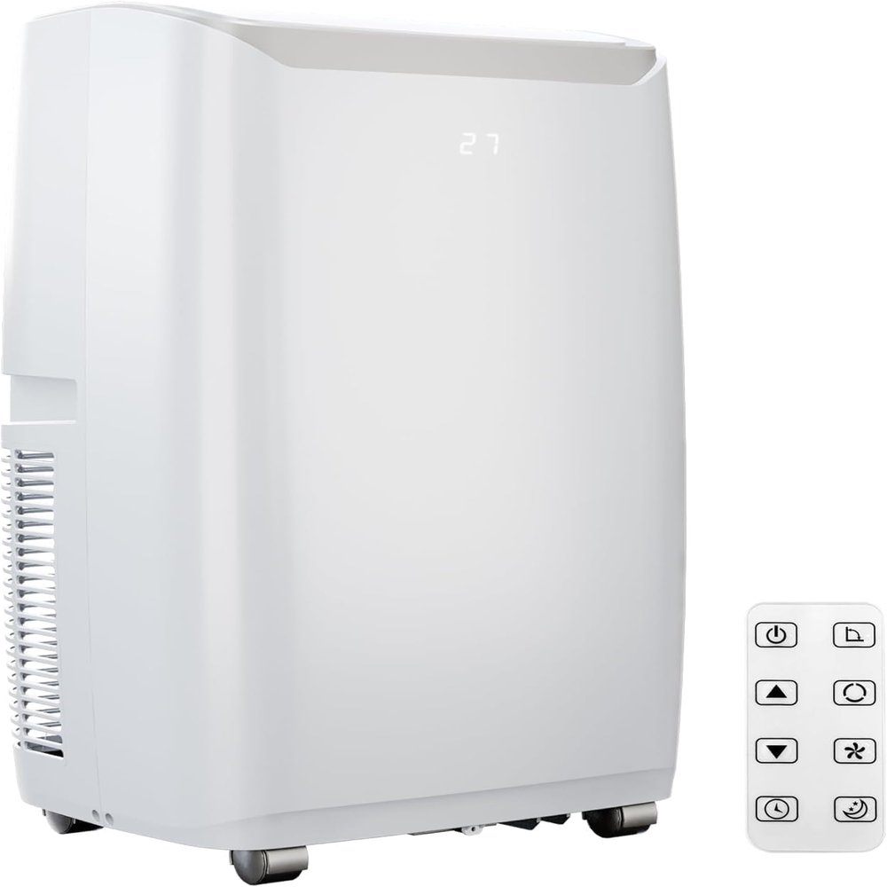 MilleLoom 12000 BTU Portable Air Conditioners, 3-In-1 AC Unit with Cooling, Dehumidifier & Fan, Multi-Speed, Sleep Mode, Auto Swing, Remote, Washable Filter Cools Rooms up to 550 Sq.Ft White