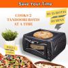 2 in 1 Tandoor Oven with Disk and Clamp, 2100W, Temperature Control, Visual Glass, Hot Top Plate, for Chapati, Lahmacun, Manakish and Naan Bread, Round Door view 3