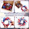 6 PCS Patriotic American Candle Rings Wreaths 4th of July Red White and Blue Floral Candle Rings Holder with Forsythia Flowers Mini Independence Day Wreath for Party Home Table Centerpiece Decor view 4