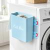 DIRZHX Magnetic Lint Bin with Lid for Laundry Room, Compact Plastic Dryer Lint Holder, Small Laundry Trash Container for Dryer Lint & Used Dryer Sheets, Space Saving Storage Decor Organizer (Blue) view 1